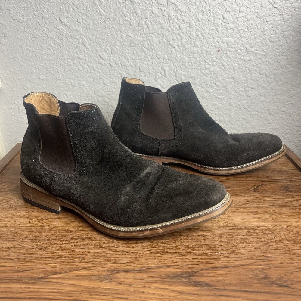 Joseph Abboud Men's Pull-On Brown Leather Suede Boots Size 8.5D Shoes
